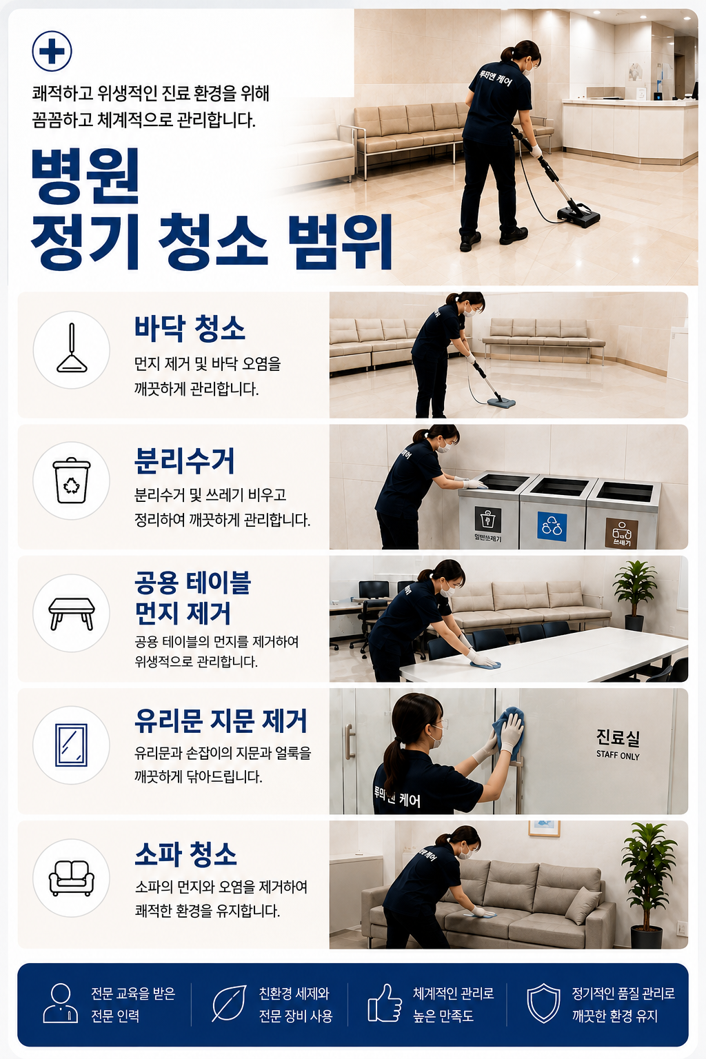 병원 청소 범위